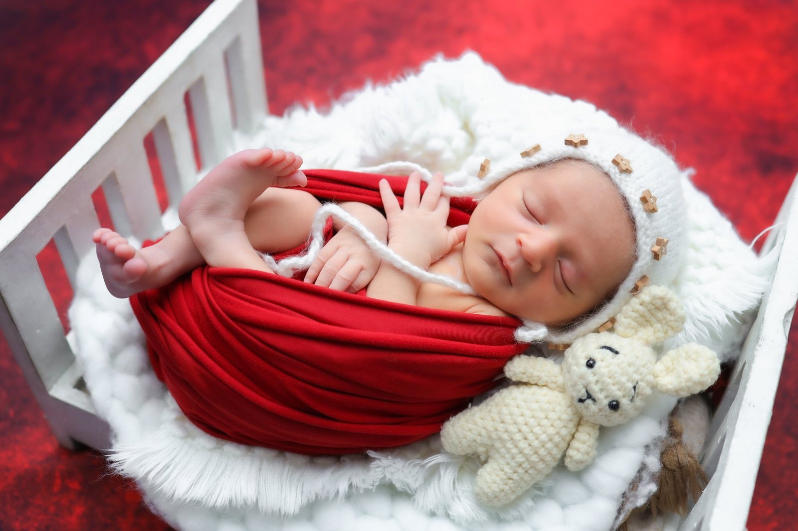 Newborn baby asleep during a studio photography session